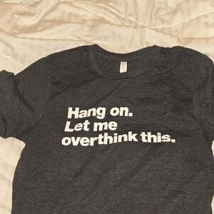 Gray Graphic Tee with White Text